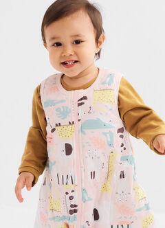 All Seasons Optimum Temp. Sleep Suit-Party Animals, Pink, hi-res