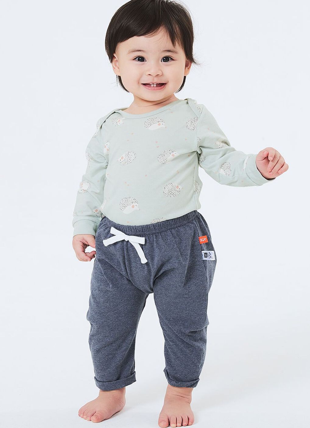 Twinkle Stars Baby Cotton Rolled Up Pants, , hi-res image number 1