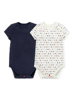 Baby Cotton Short Sleeve Bodysuit 2 Pack, , hi-res