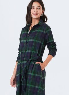 Classic Plaid Maternity & Nursing Shirt Dress, , hi-res