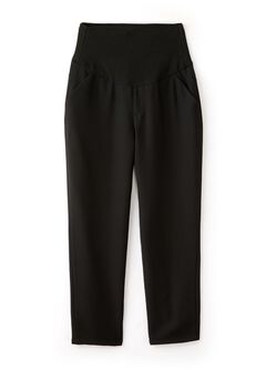 Cropped Maternity Slim Pants, Black, hi-res