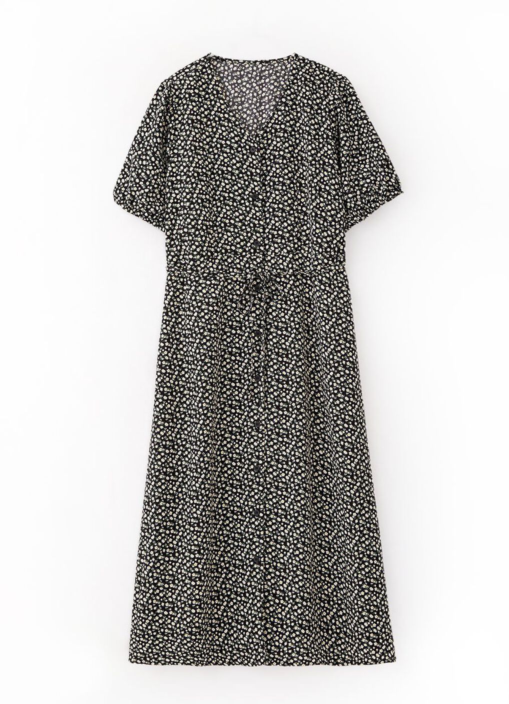 Floral Print Puff Sleeve Maternity & Nursing Dress, Black, hi-res image number 6