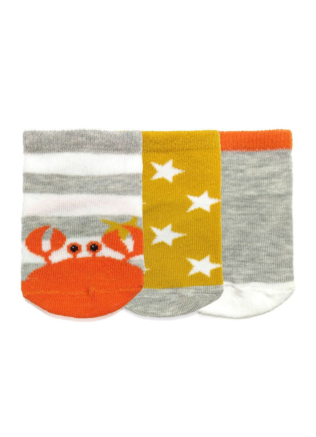 Newborn Socks-Animal(3pcs), Orange, hi-res image number 0