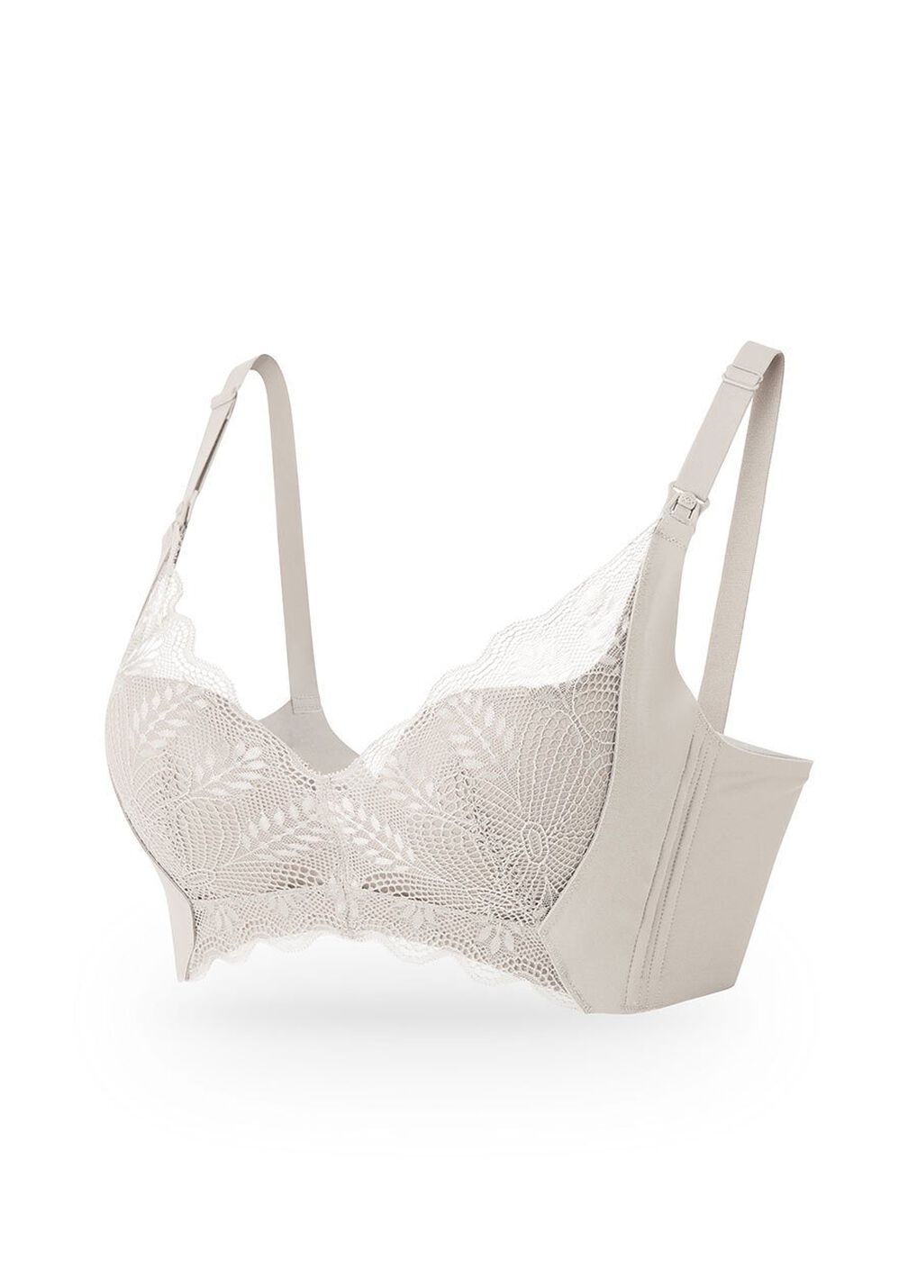 Silky Lace Seamless Maternity & Nursing Bra, Silver, hi-res image number 4