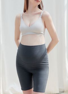 Ultra-Stretch Maternity Biker Shorts, Sage, hi-res