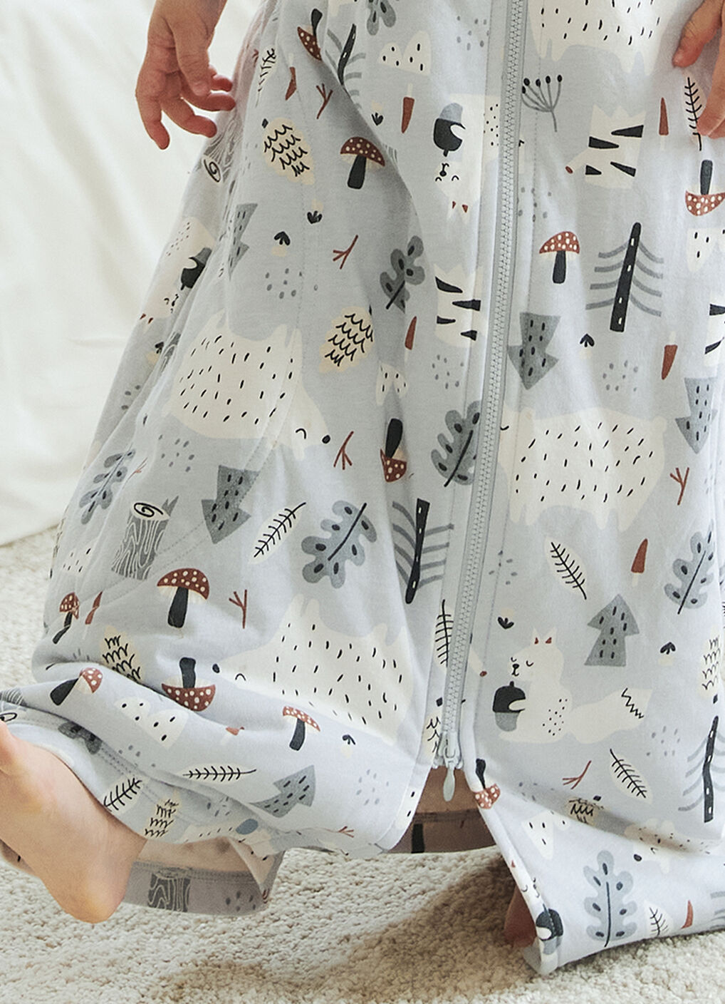 Lightweight Optimum Temp. Sleep Suit-Forest Family, Blue, hi-res image number 2