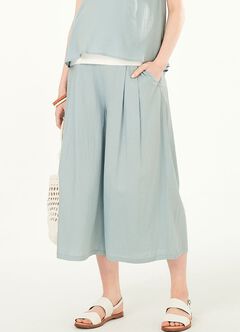 Drapey Maternity Wide Leg Pants, Blue Grey, hi-res