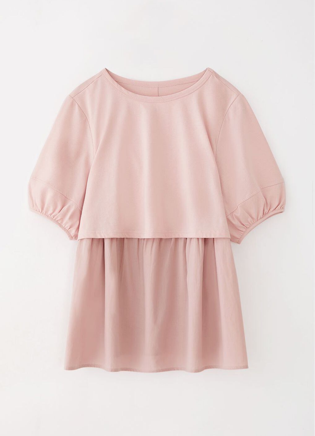 Umbrella Hem Short Sleeve Maternity & Nursing Top, Light Pink, hi-res image number 4