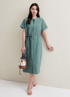 Cotton Maternity & Nursing Shirt Dress, , hi-res