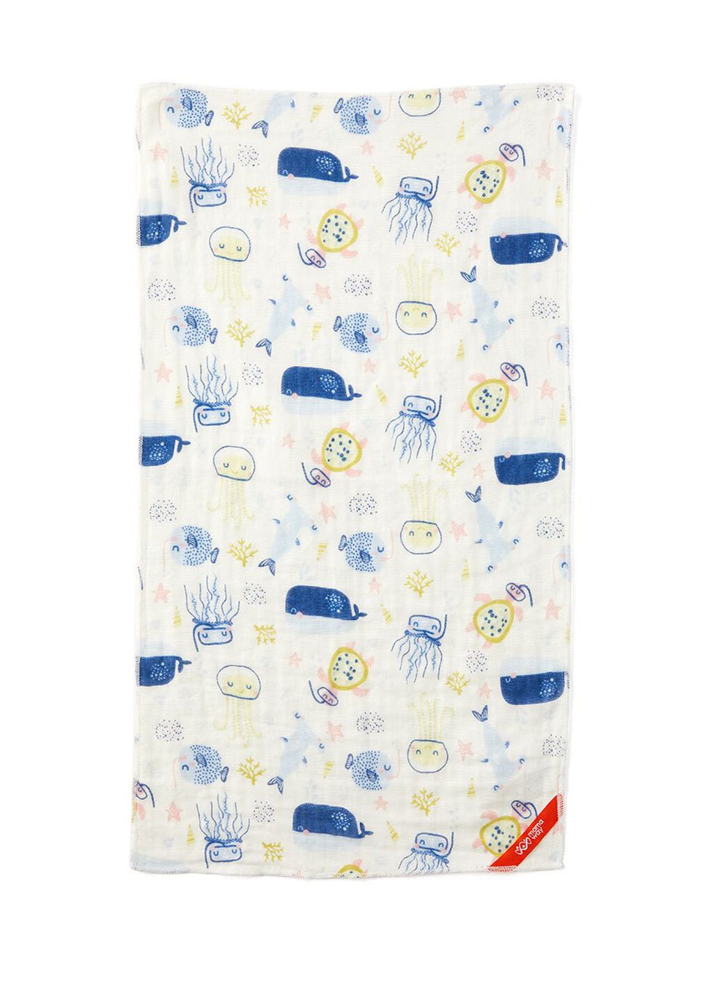 3 Layers Gauze Cotton Bath Towel, Light Blue, hi-res image number 1