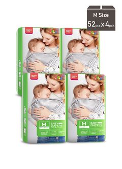 Mamaway Baby Diapers (M, 52pcs x 4pck), , hi-res