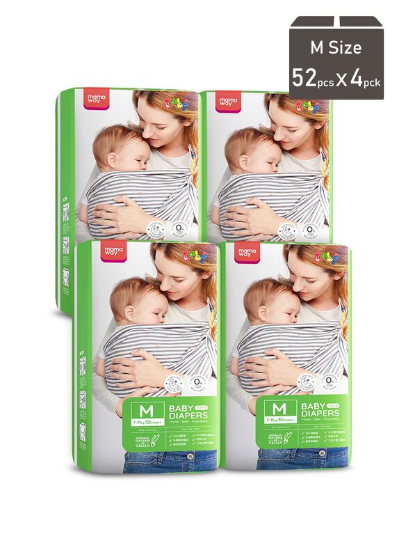 Mamaway Baby Diapers (M, 52pcs x 4pck)