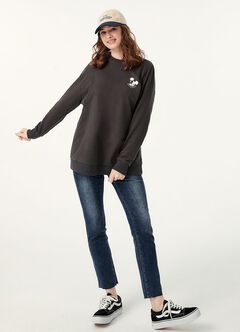 Raw Hem Maternity Slim Straight Jeans, Navy, hi-res