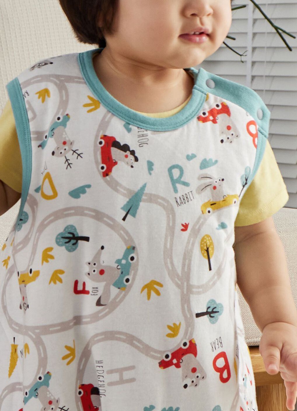 Lightweight Optimum Temp. Sleep Suit-Jungle Bumper Car, , hi-res image number 3