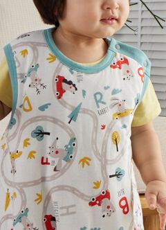 Lightweight Optimum Temp. Sleep Suit-Jungle Bumper Car, , hi-res