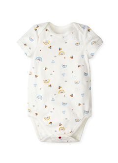 Baby Cotton Short Sleeve Bodysuit 2 Pack, Light Blue, hi-res