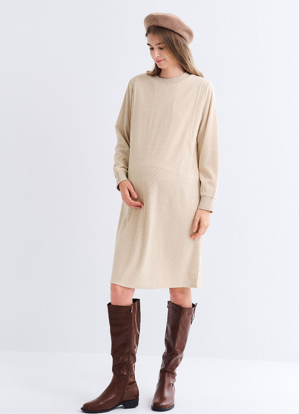 Soft Touch Maternity & Nursing Knit Dress, , hi-res image number 3