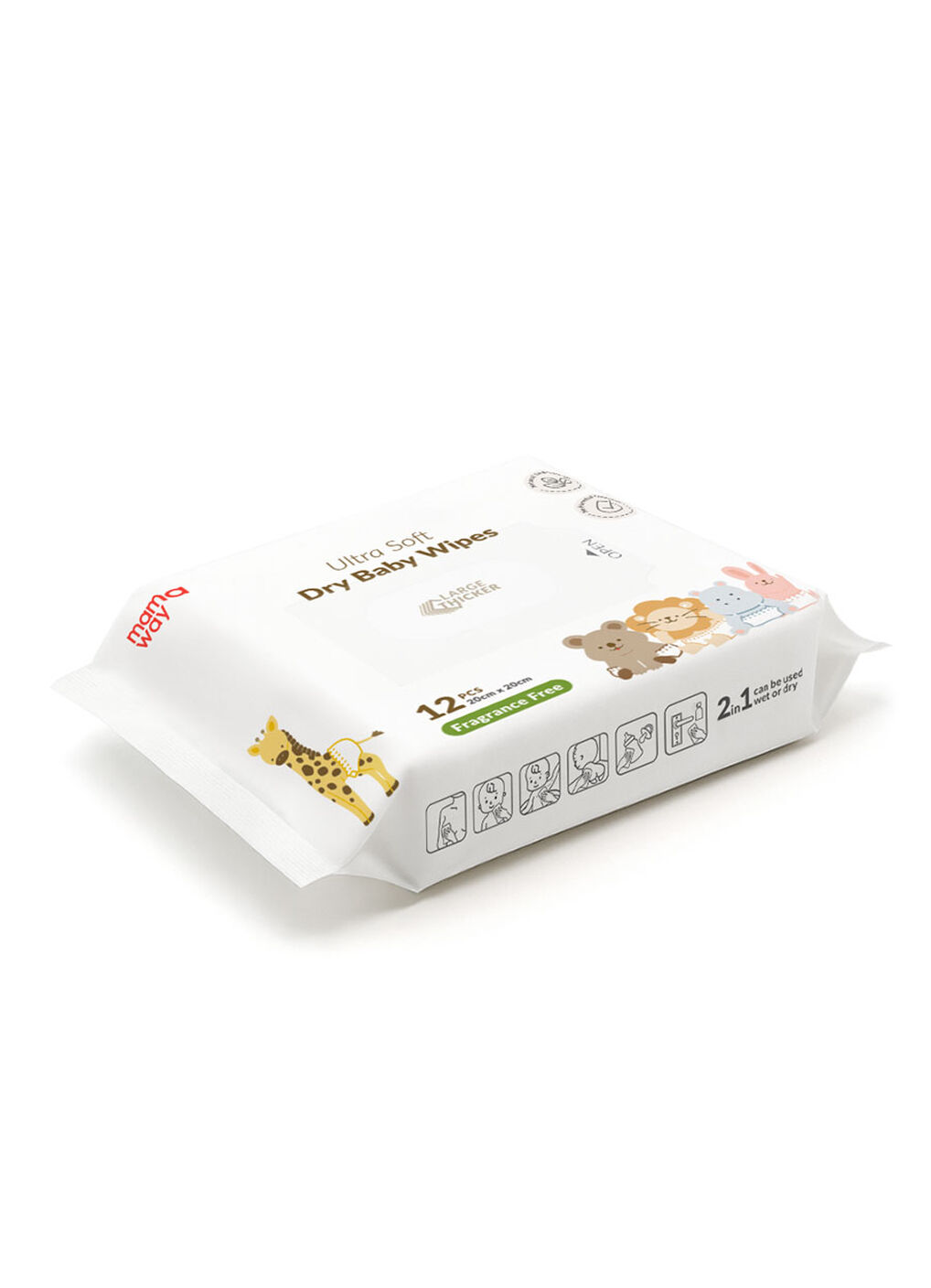 Ultra Soft Dry Baby Wipe (12PCS X 4 PACKS), , hi-res image number 2