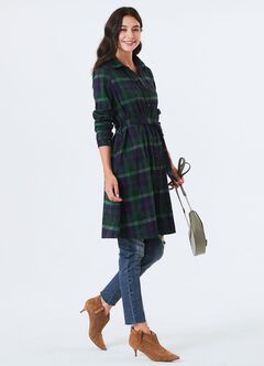 Classic Plaid Maternity & Nursing Shirt Dress, , hi-res