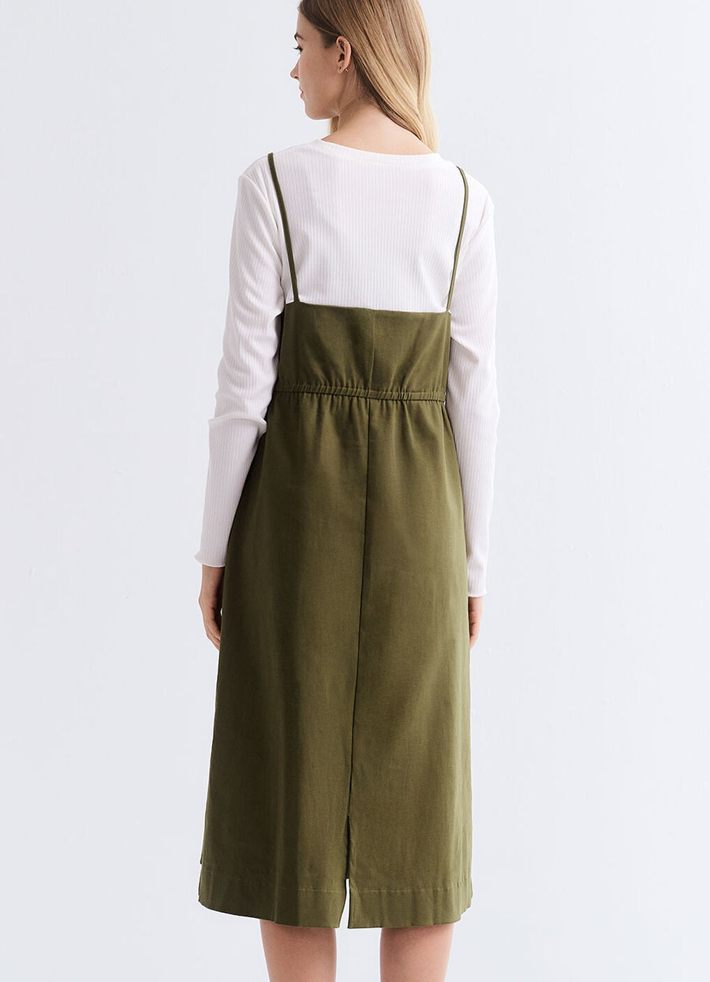 2 in 1 Maternity & Nursing Spliced Dress, Olive, hi-res image number 5