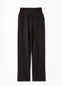 Pleated Maternity Straight Leg Pants, Black, hi-res