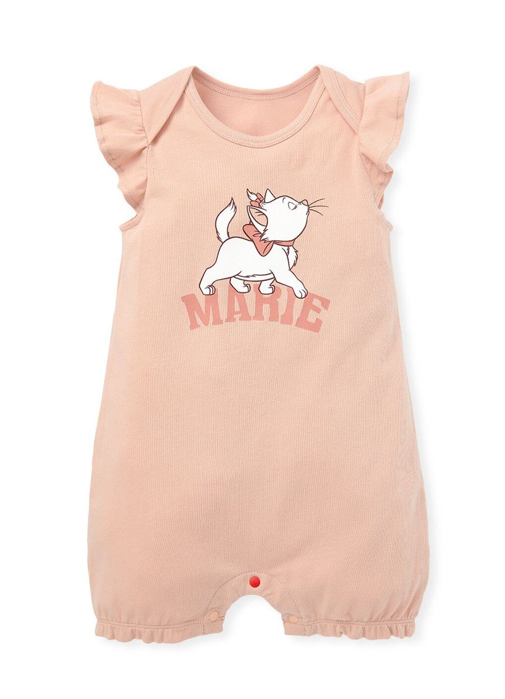 Disney Marie Baby Cotton Ruffle S/L Bodysuit, Coral, hi-res image number 0
