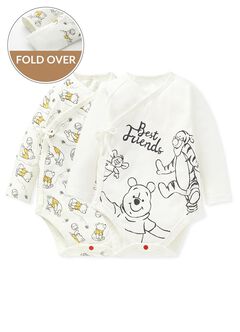 Disney Winnie The Pooh Newborn Cotton L/S Bodysuit 2 Pcs Pack, , hi-res