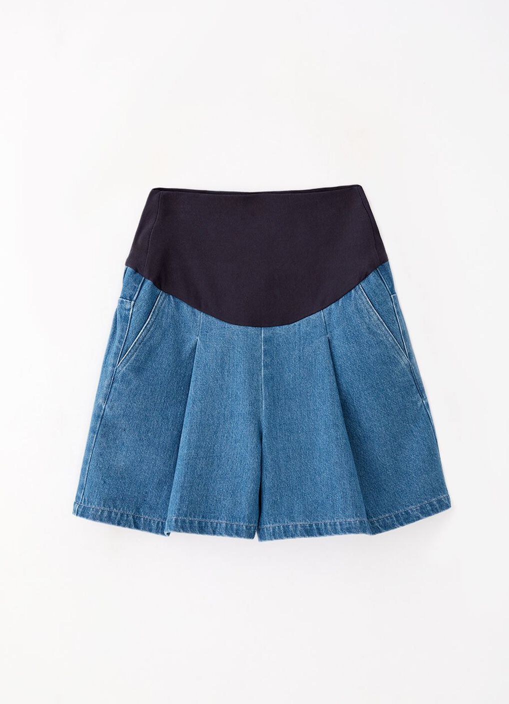 A-Line Maternity Denim Shorts, , hi-res image number 5