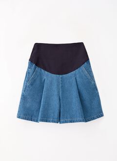 A-Line Maternity Denim Shorts, , hi-res
