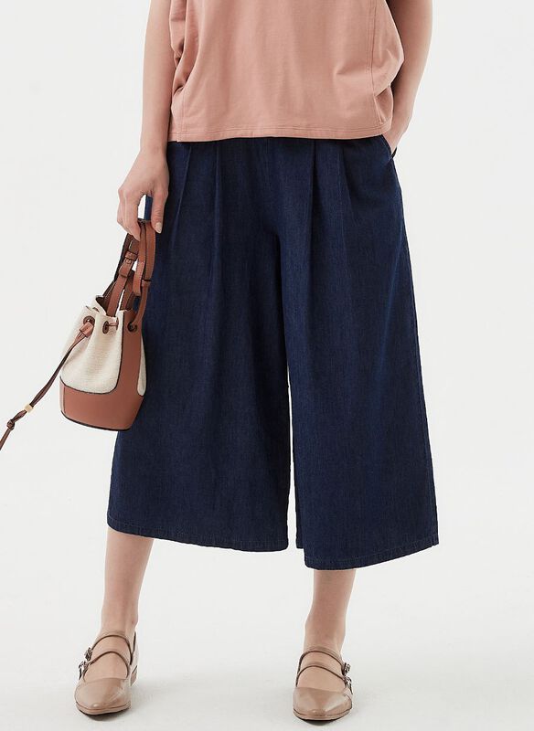 Drapey Wide Maternity Denim Pants