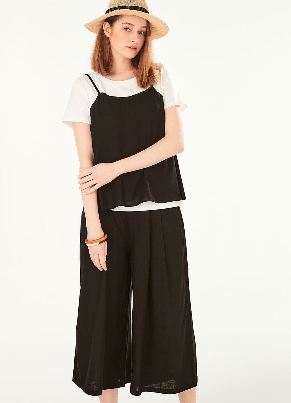 Drapey Maternity Wide Leg Pants, Black, hi-res image number 5