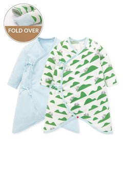 Bicycle Newborn Cotton L/S Romper 2 Pcs Pack, , hi-res