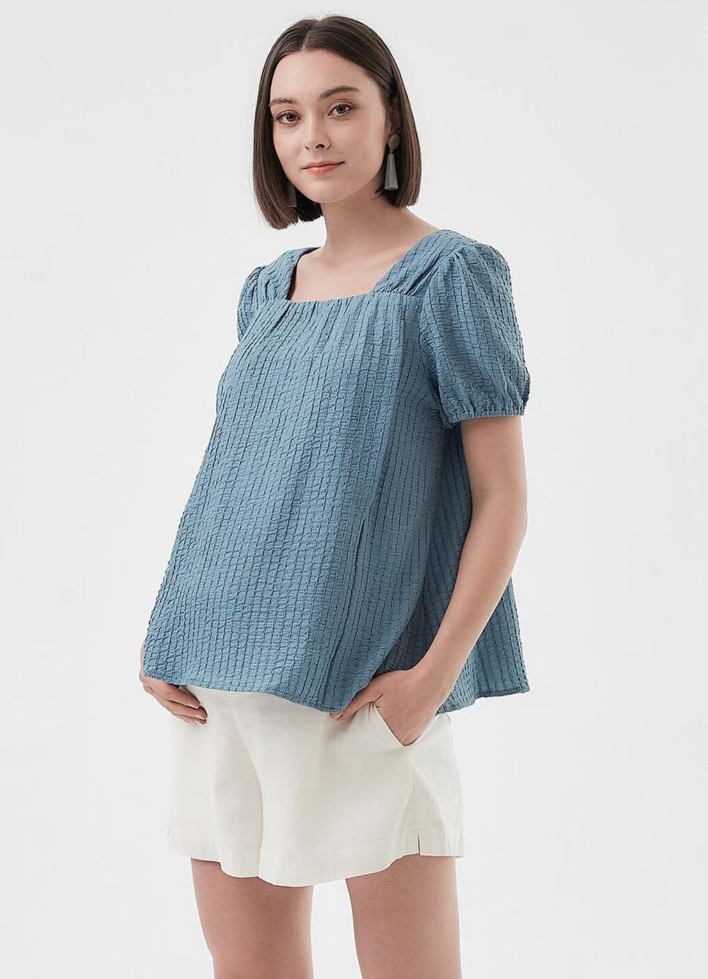 Square Collar Maternity & Nursing Top, , hi-res image number 2