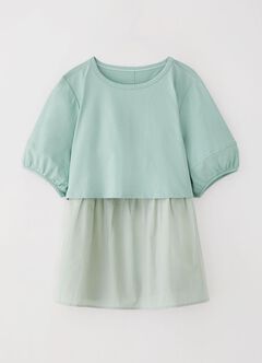 Umbrella Hem Short Sleeve Maternity & Nursing Top, , hi-res