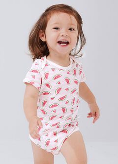 Baby Cotton Mesh Short Sleeve Bodysuit 2 Pack, Rose, hi-res