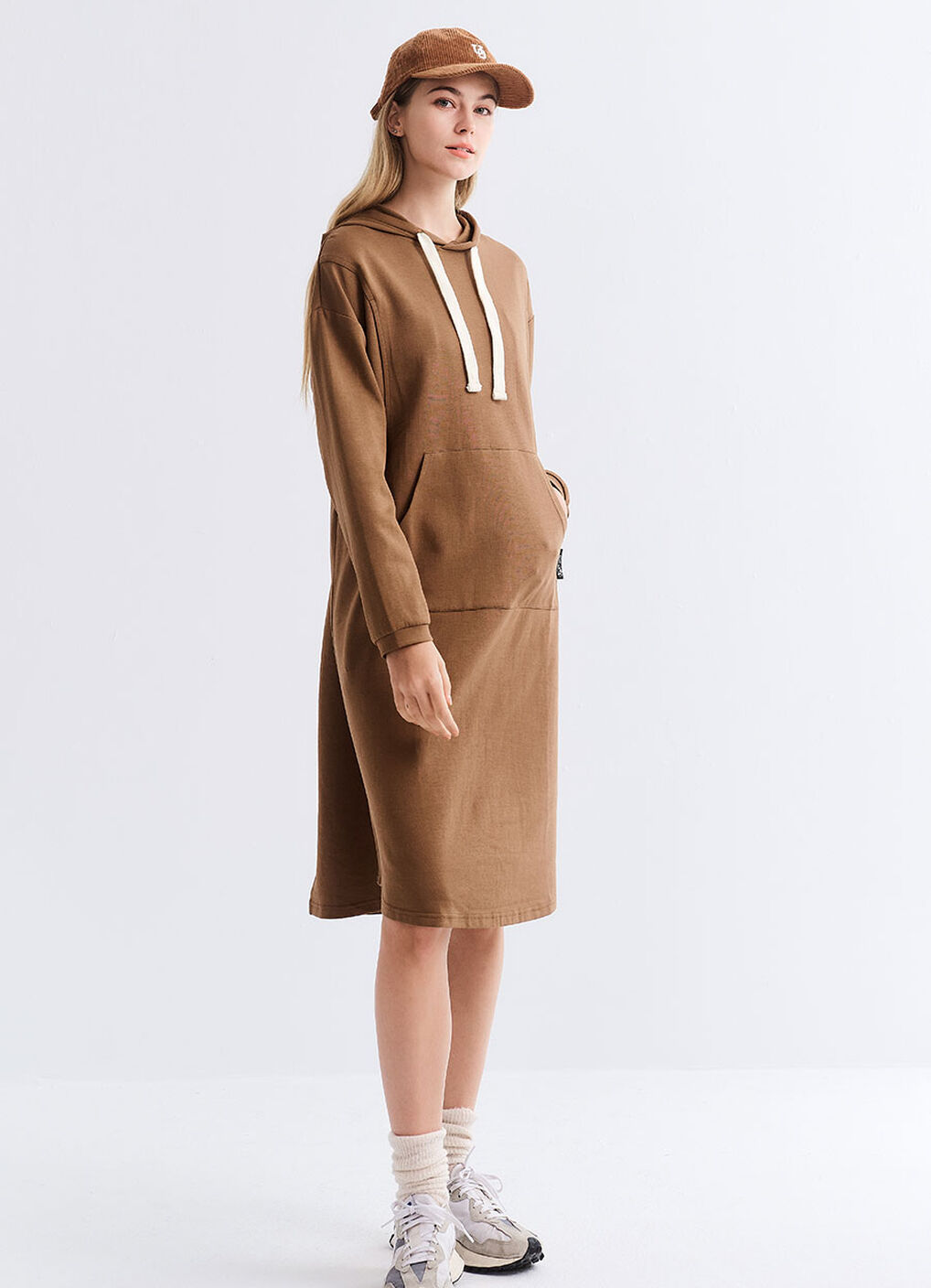 Relaxed Cotton Maternity & Nursing Hoodie Dress, , hi-res image number 3