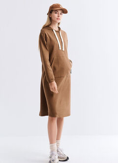 Relaxed Cotton Maternity & Nursing Hoodie Dress, , hi-res
