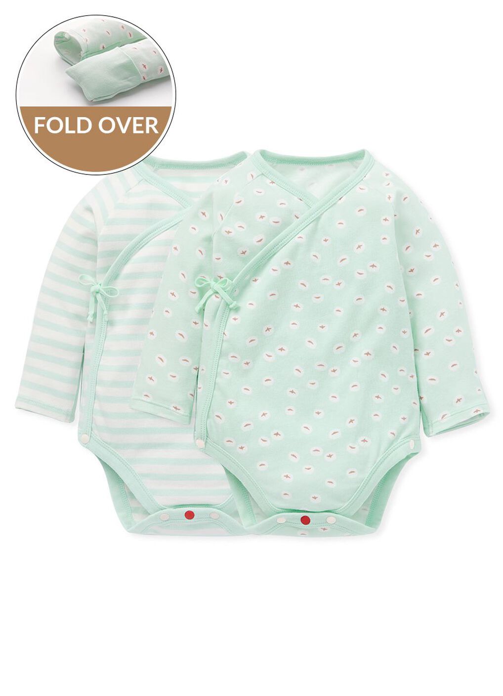 Pearl Barley Newborn Cotton L/S Bodysuit 2 Pcs Pack, , hi-res image number 0