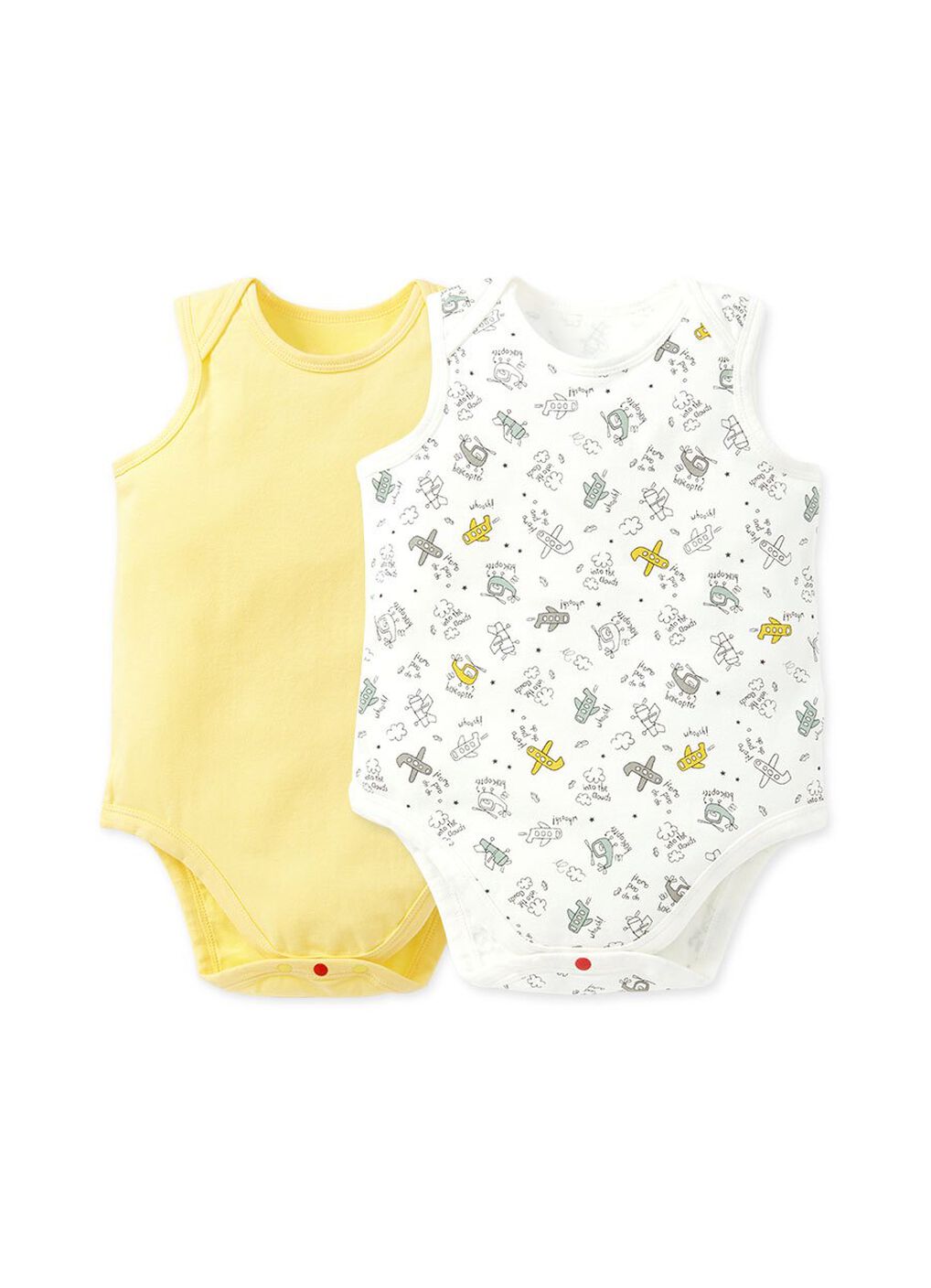 Airplane Baby Cotton Sleeveless Bodysuit 2 Pack, , hi-res image number 0