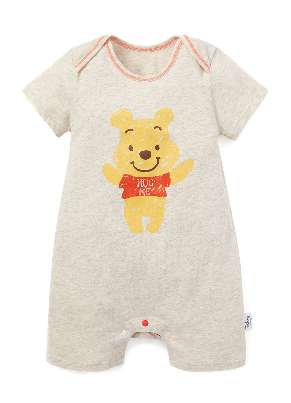 Disney Winnie The Pooh Baby Cotton S/S Romper, Cream, hi-res image number 0