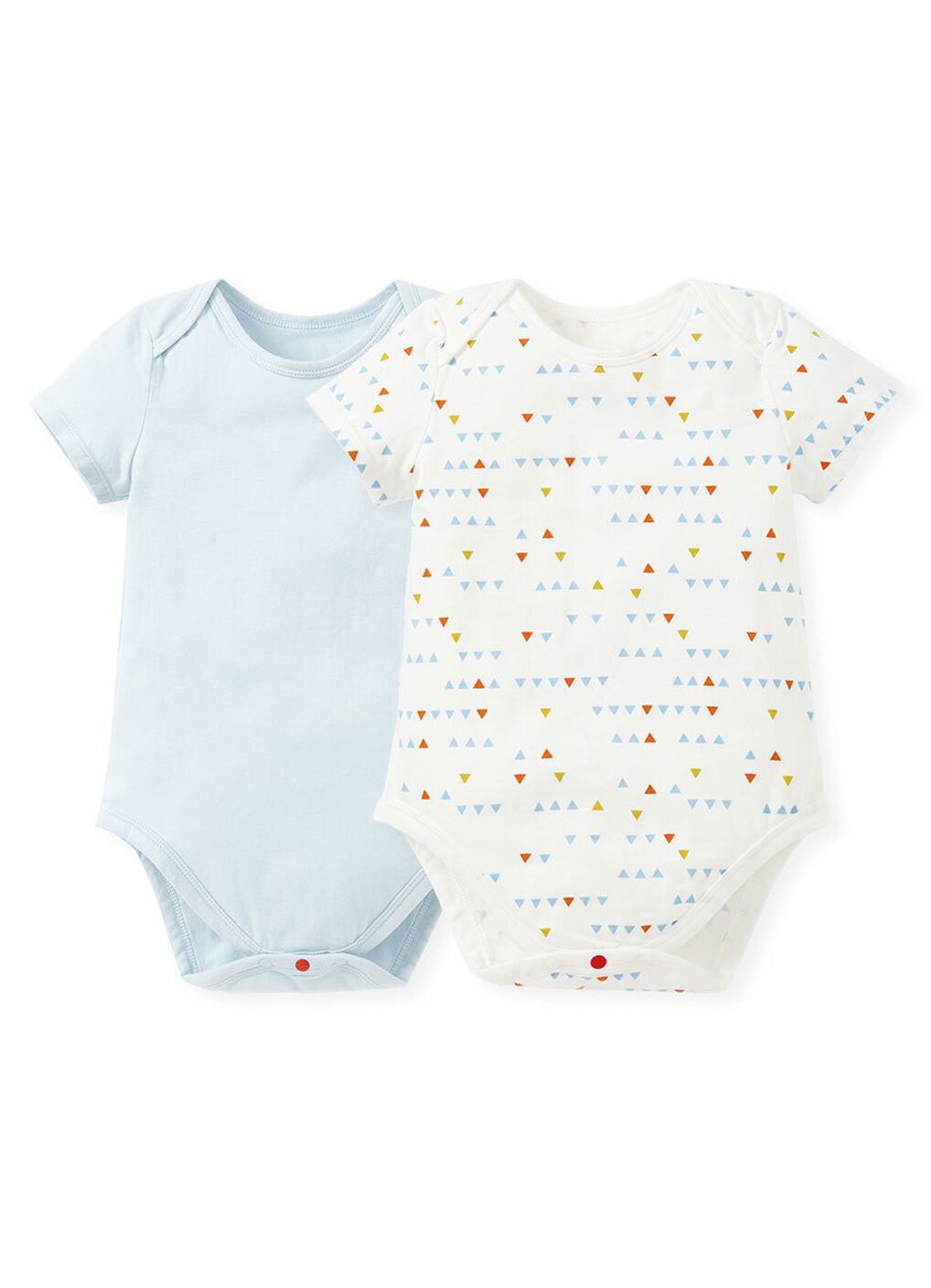 Geometry Baby Cotton Short Sleeve Bodysuit 2 Pack, Light Blue, hi-res image number 0