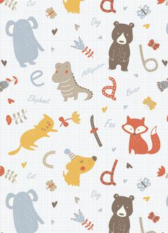 Optimum Temp. Antibacterial Summer Quilt Zoo, Silver, hi-res