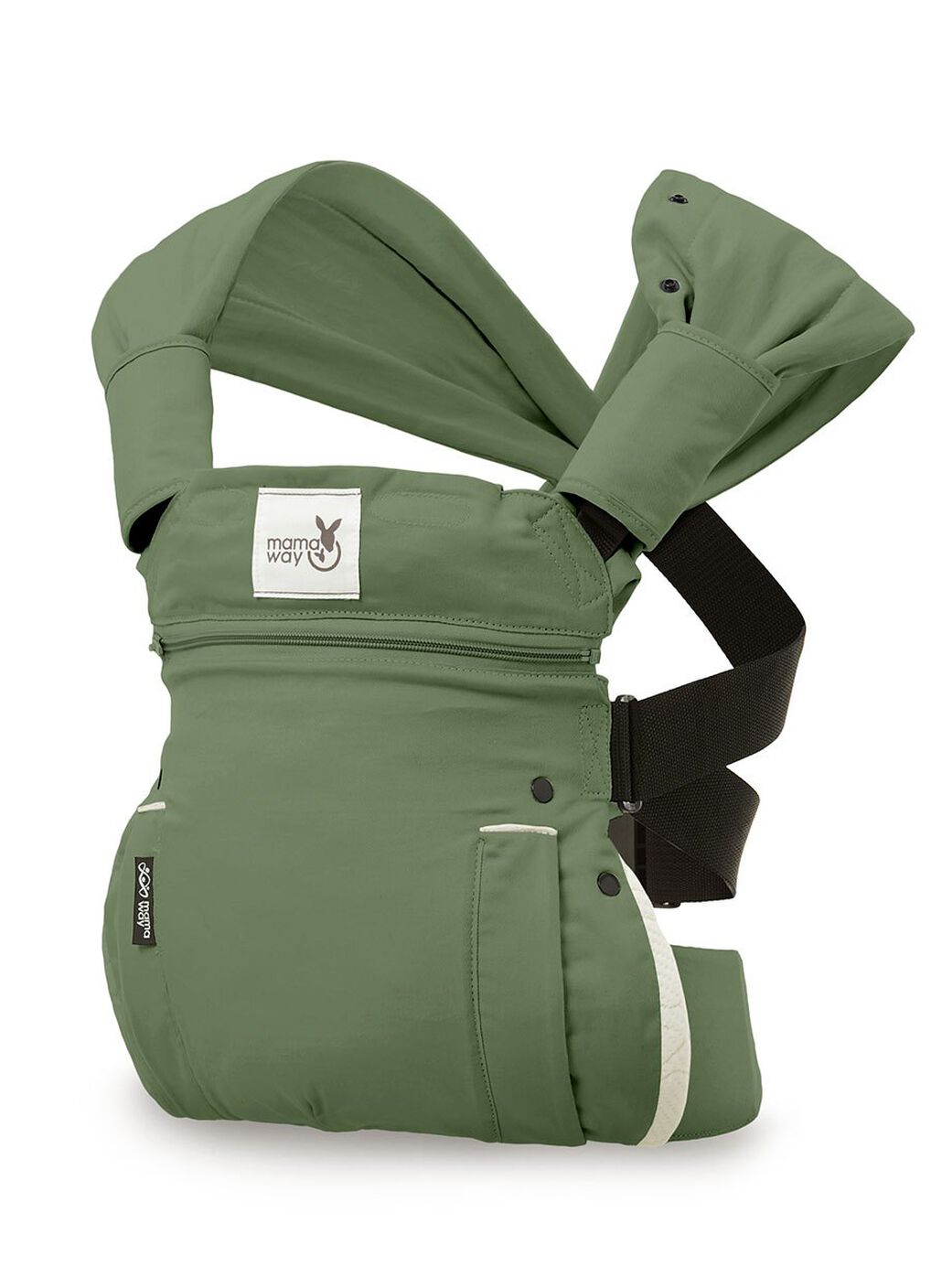 4D Lace-up Baby Carrier 2, Olive, hi-res image number 0