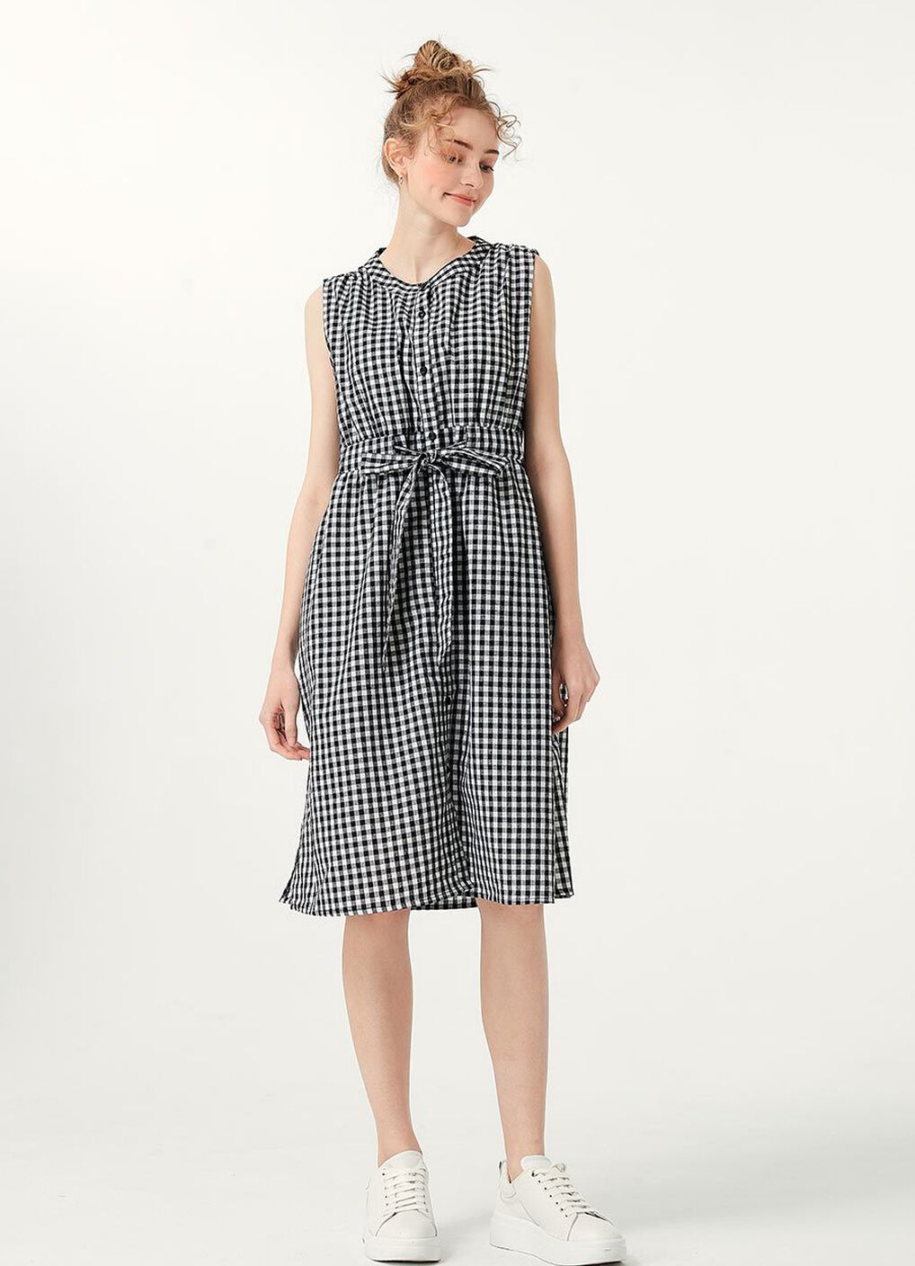 Button-through S/L Maternity & Nursing Dress, Black, hi-res image number 5