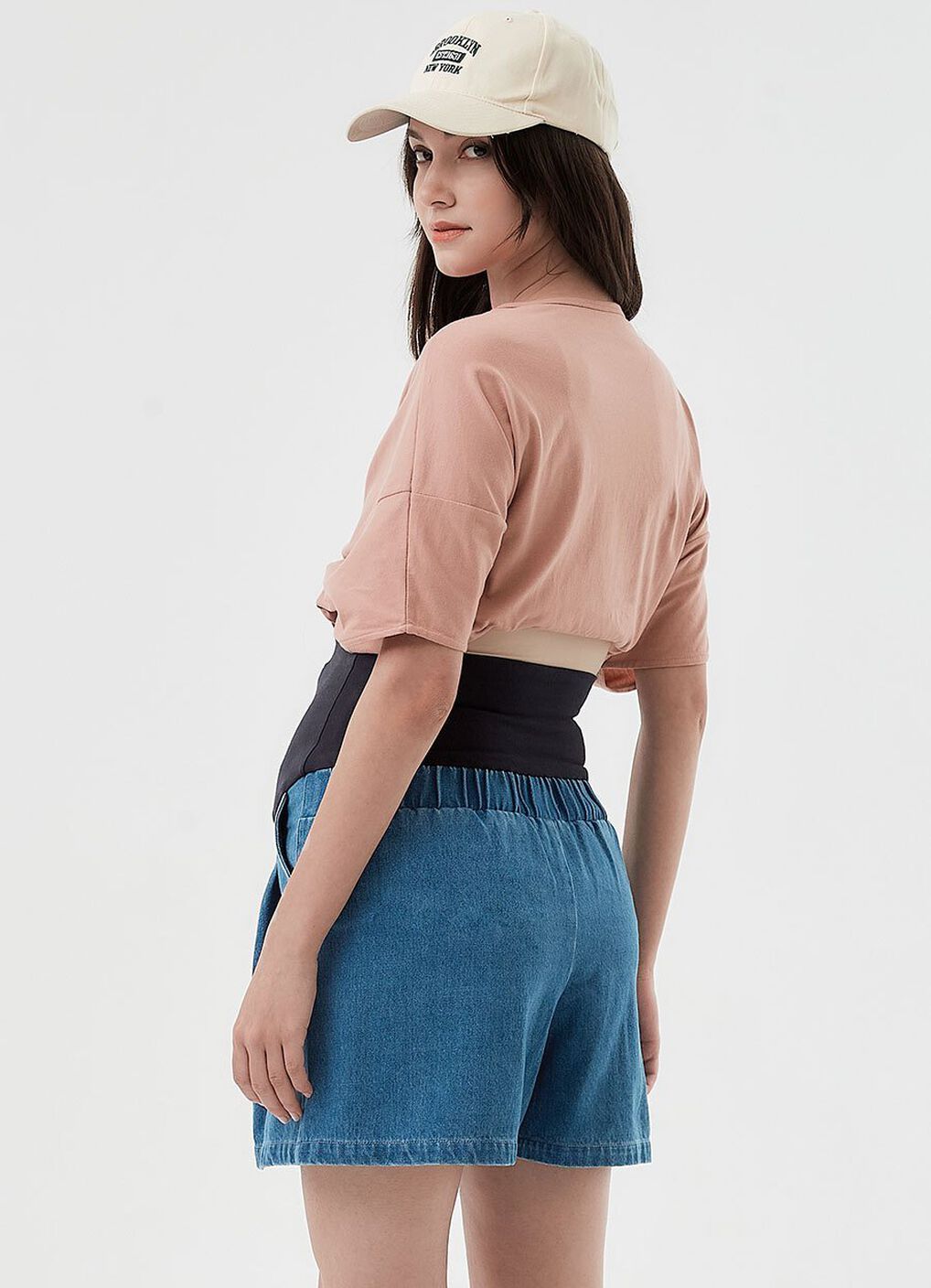 A-Line Maternity Denim Shorts, , hi-res image number 3
