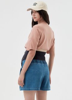 A-Line Maternity Denim Shorts, , hi-res