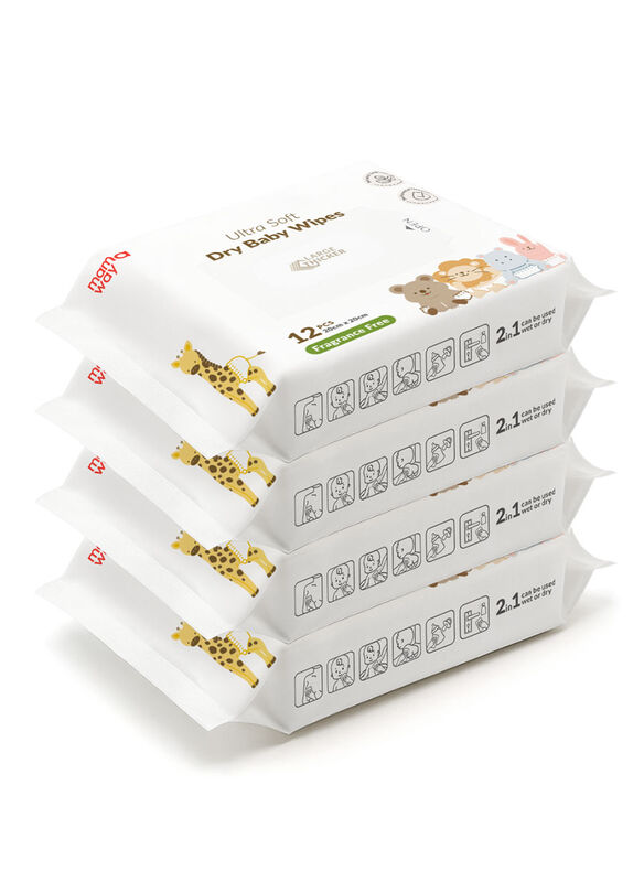 Ultra Soft Dry Baby Wipe (12PCS X 4 PACKS)