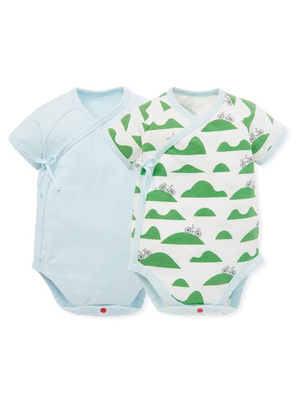 Bicycle Newborn Cotton S/S Bodysuit 2 Pcs Pack