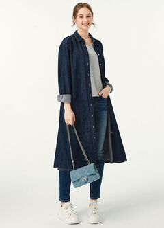 Denim Belted M&N Shirt Dress, , hi-res