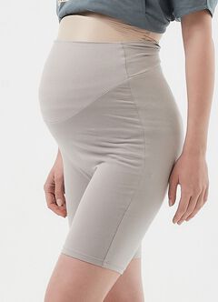 Ultra-Stretch Maternity Biker Shorts, Silver, hi-res